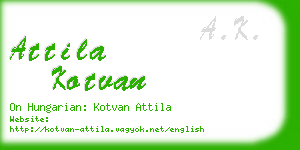attila kotvan business card